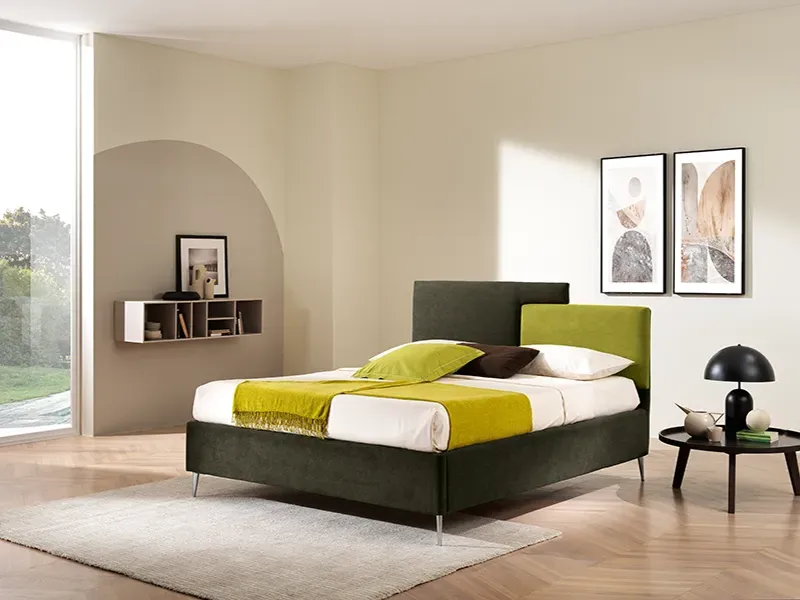 Letto matrimoniale di Italnotte di color verde scuro