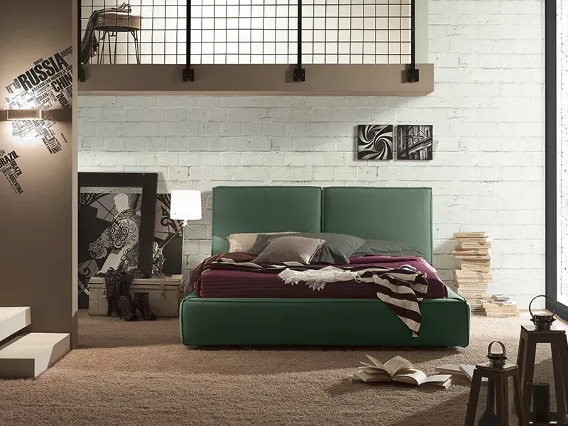 Letto matrimoniale di Italnotte di colore verde